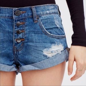 One Teaspoon Distressed Jean Shorts